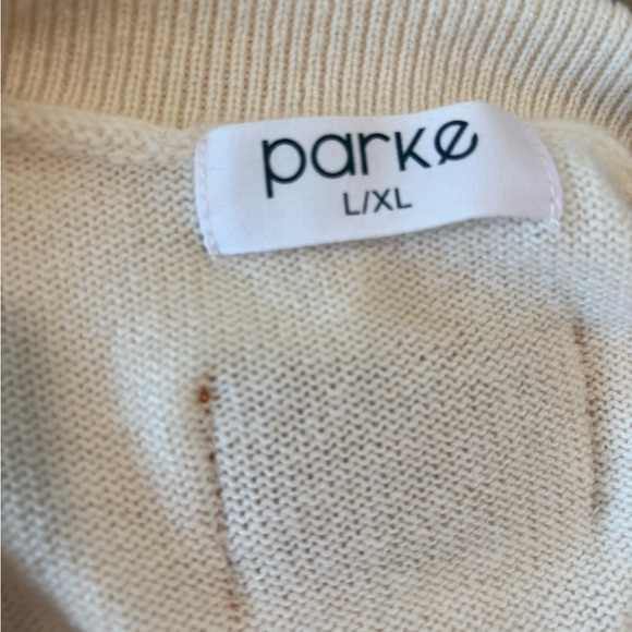 Parke Cashmere and Wool Polo Sweater In Cream Size L/XL - Picture 12 of 14